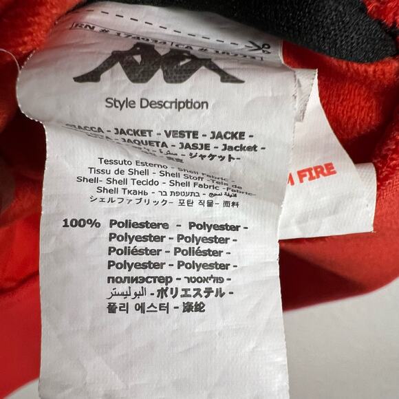 Kappa Banda Merez Men’s Red Colorblock Zip Up Track Jacket Size Small - Picture 7 of 7